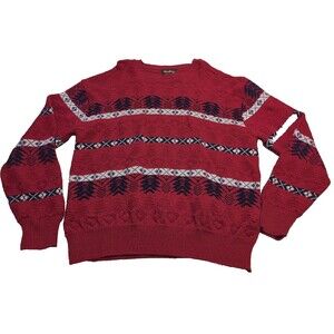 Reed St. James Men's XXL Maroon Nordic Ski Sweater Made In USA